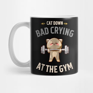 Dog Saying Down Bad Crying At The Gym Mug